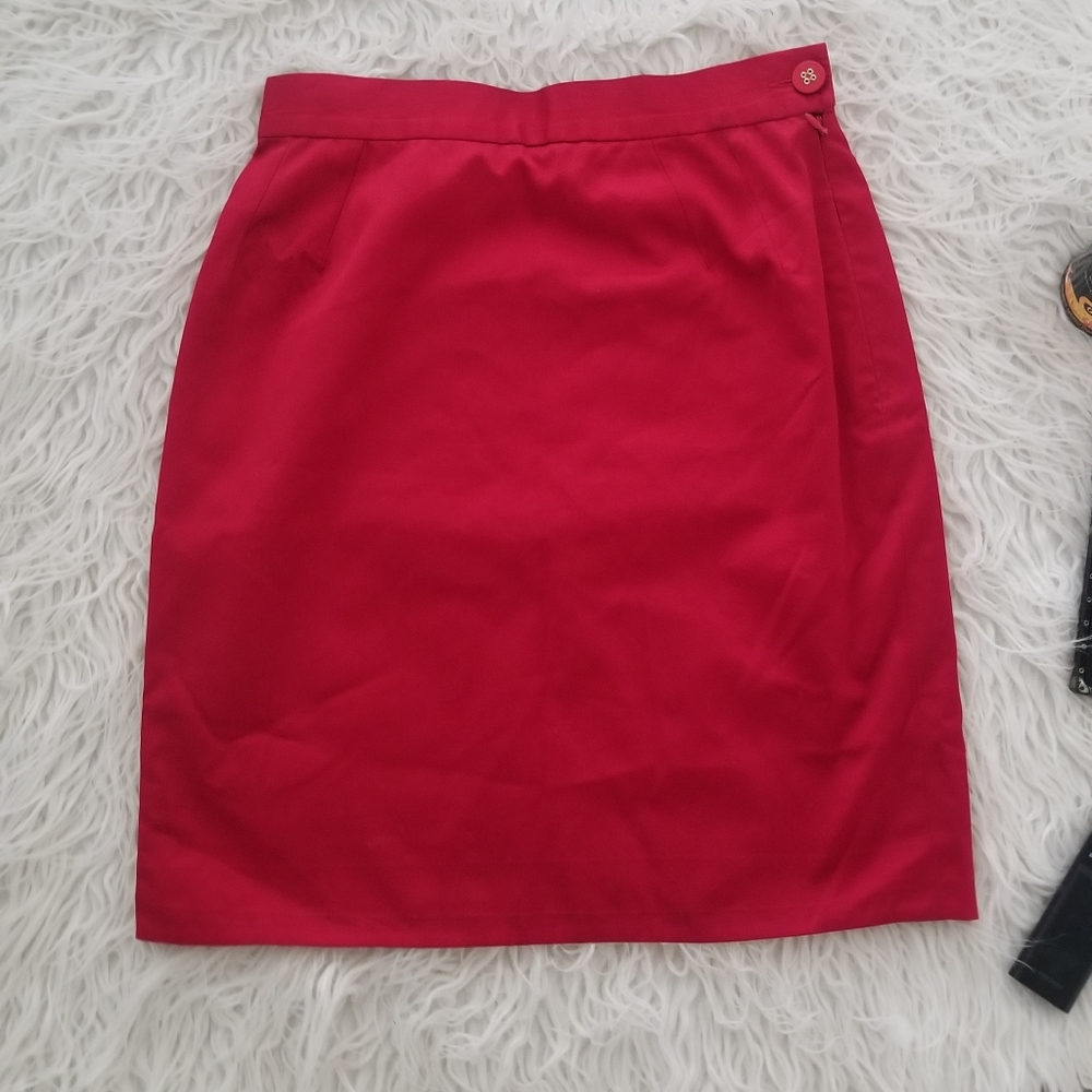 Christian Dior true red pencil skirt